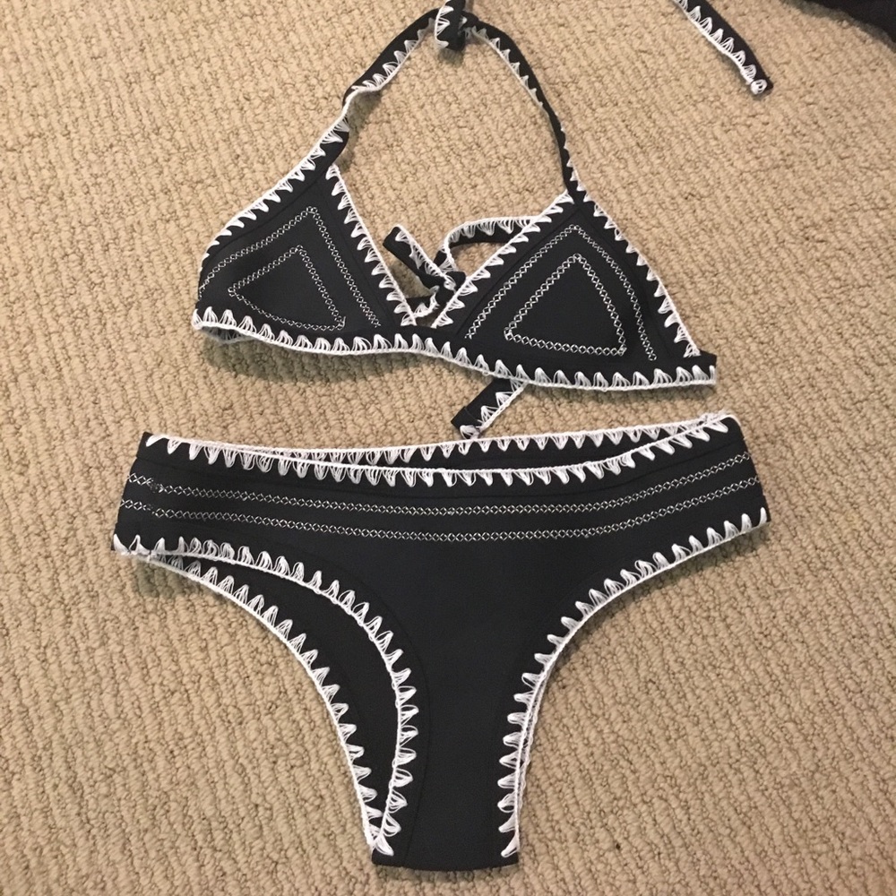 NWOT black neoprene bikini