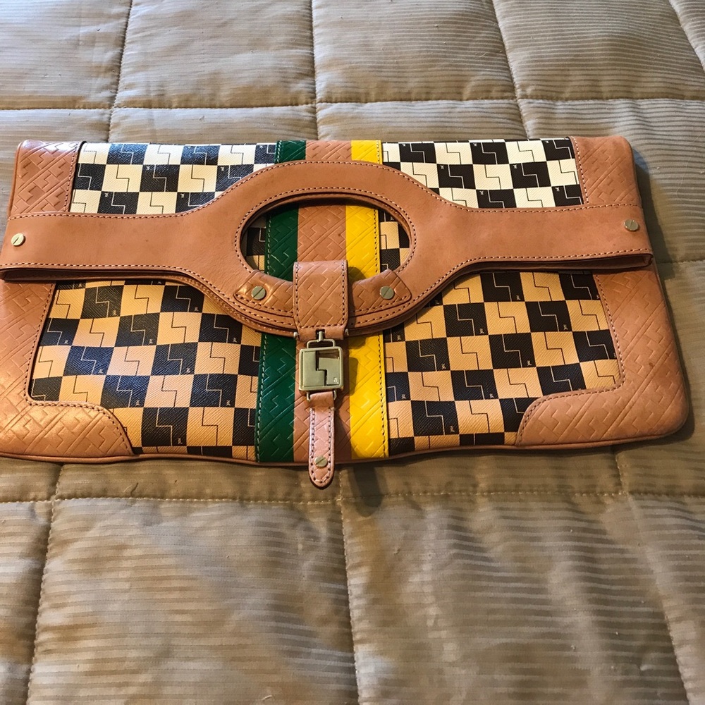Lamb multi colored clutch