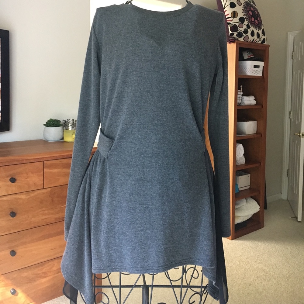 Soft cotton blend and sheer top.