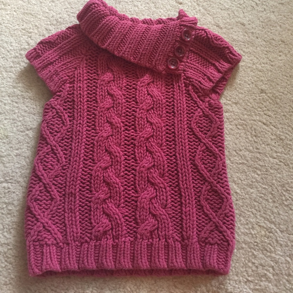 Little girls heavy cable knit sweater