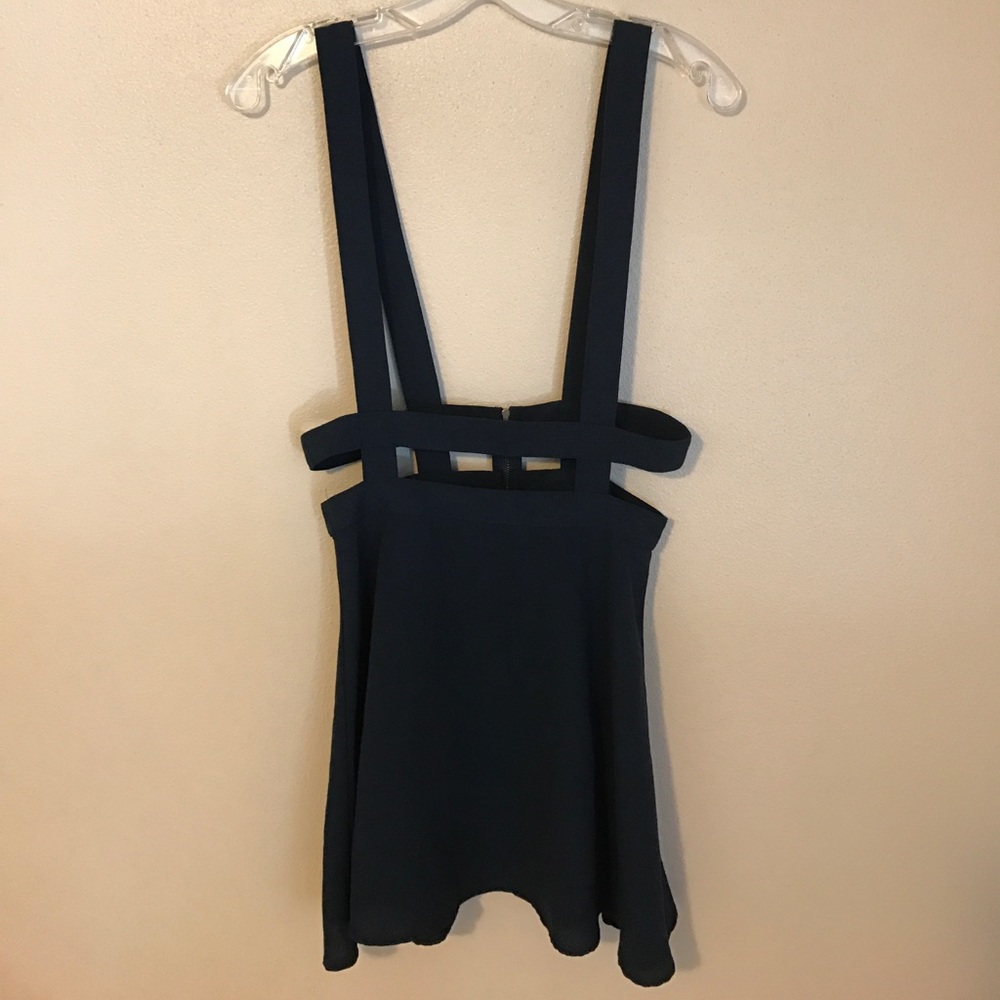 Navy Suspender Skirt