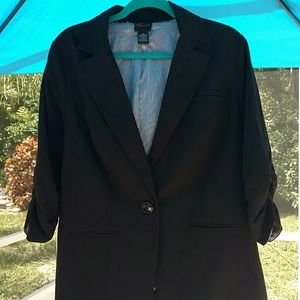 Torrid ruched sleeve one button jacket blazer