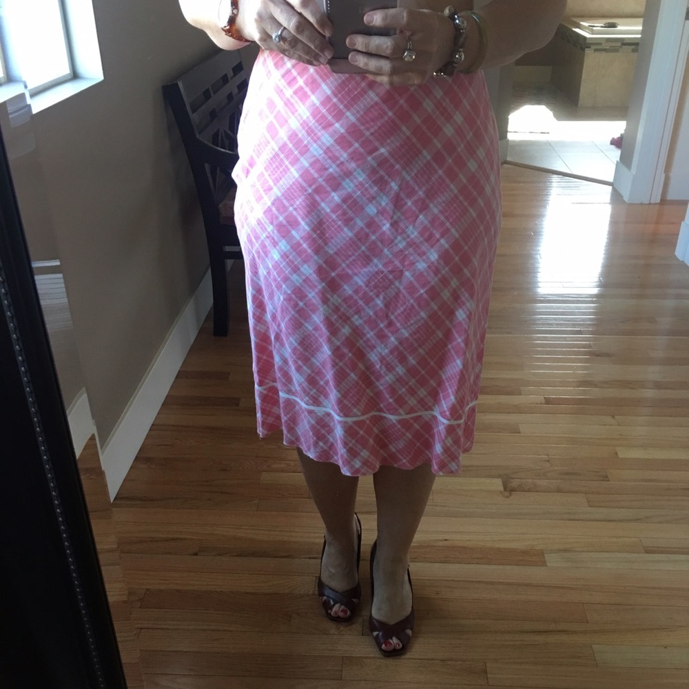Ann taylor size 6 a-line linen pink skirt