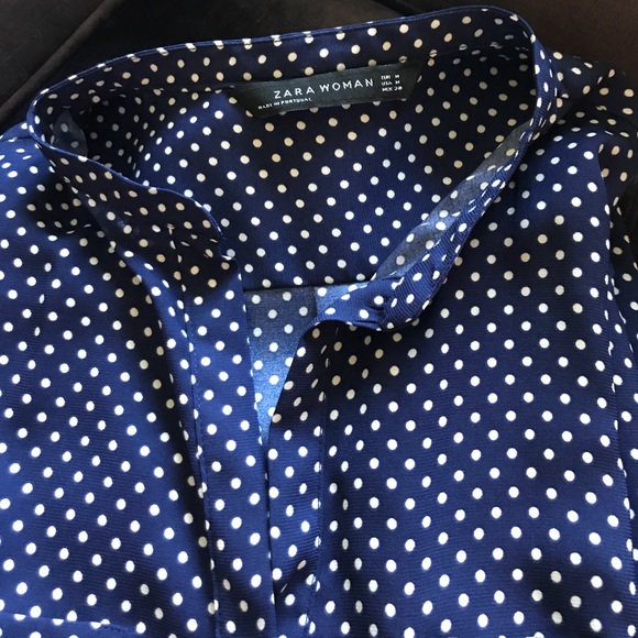 Navy Polka dot long sleeve - Picture 1 of 3