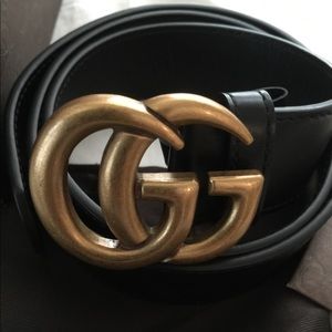 Gucci Leather Belt with Double G Buckle