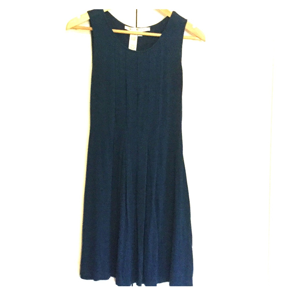 Max Studio Blue Pleated Dress