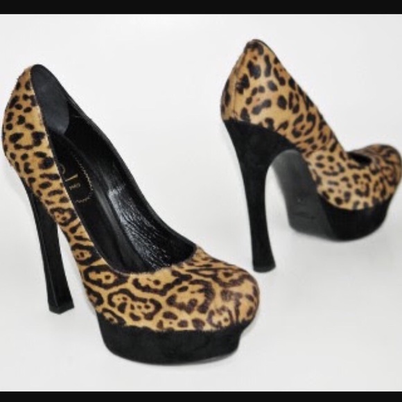 Yves Saint Laurent Shoes - YSL LEOPARD PRINT HAIR "PALAIS 105" PLATFORM PUMPS