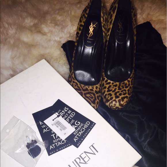 YSL LEOPARD PRINT HAIR "PALAIS 105" PLATFORM PUMPS - Picture 8 of 8