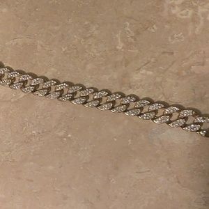 Gold cuban bracelet with dimonds