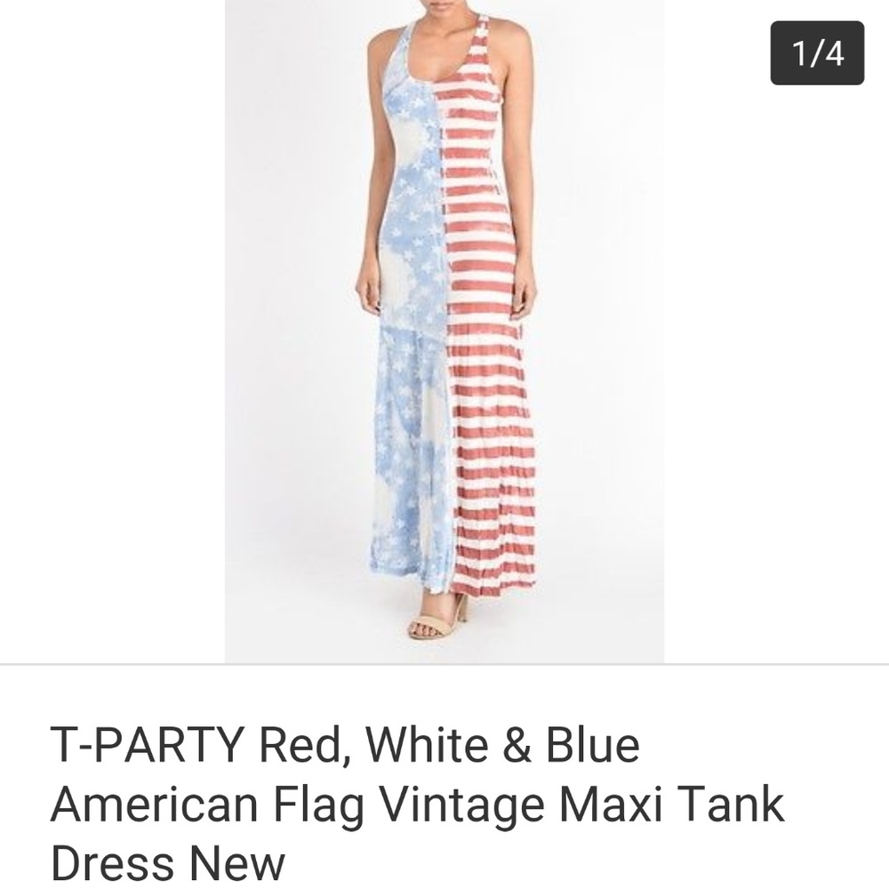 SOLD T-Party Red, White, & Blue American Flag Dres