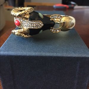 J Crew statement ornate ram clasp bracelet