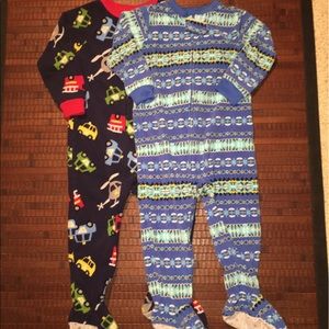 Two Carters boys size 24 month footed Jammie set
