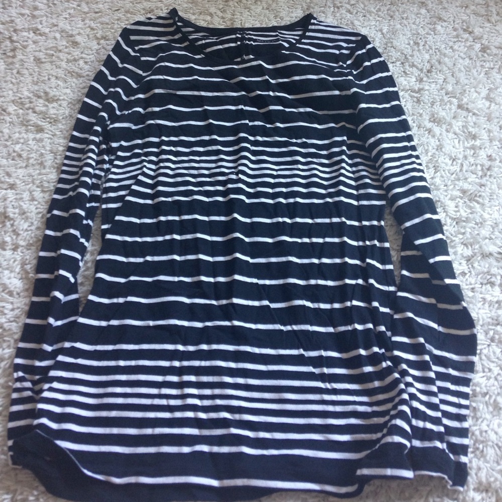 Black and white striped long sleeve shirt