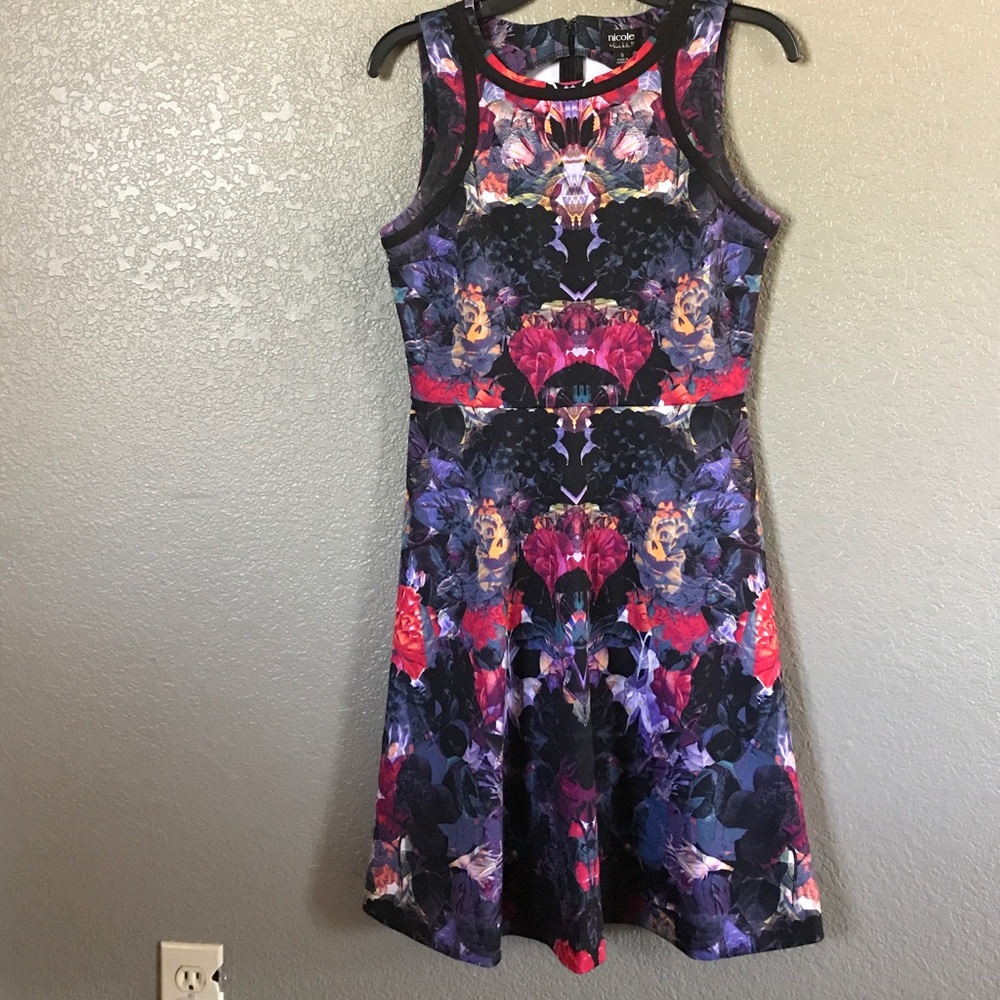 Colorful flare skirt dress