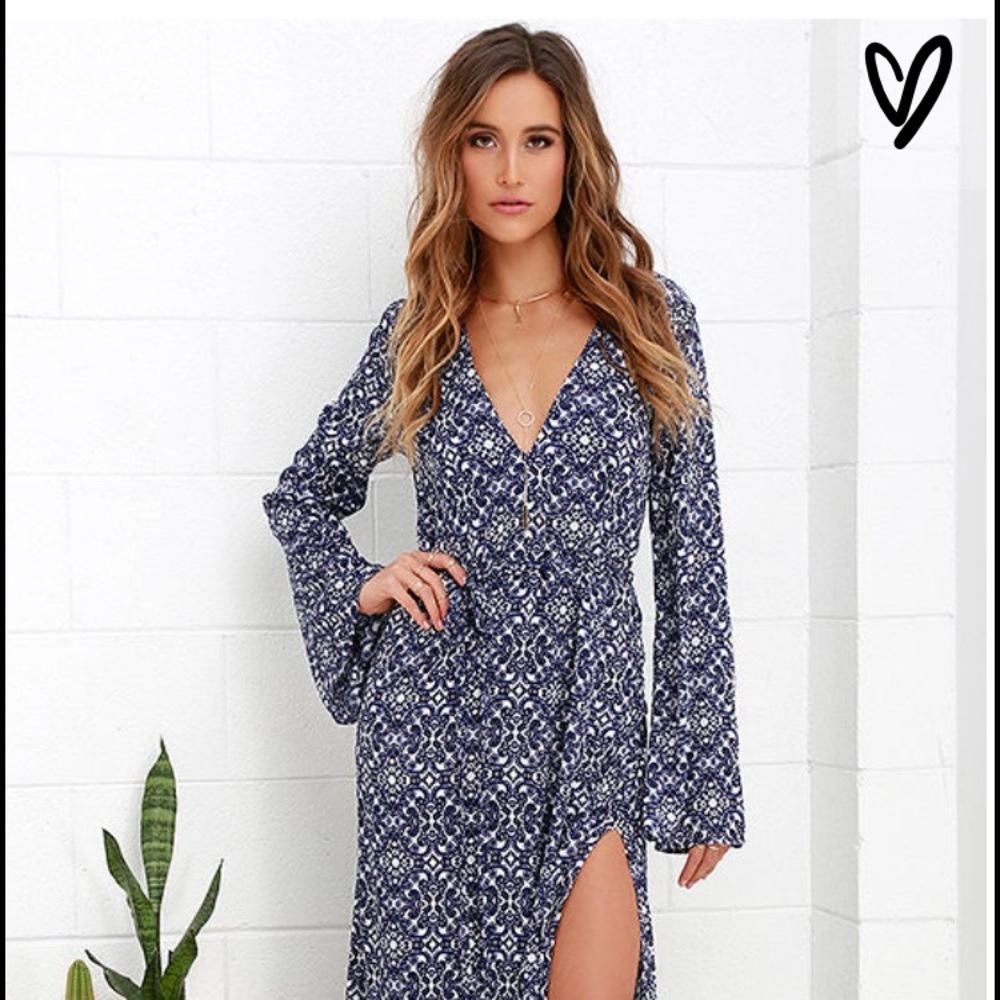 Mandala Daydream Blue Print Maxi Dress