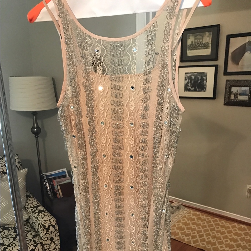 Free People Beaded Mini Dress