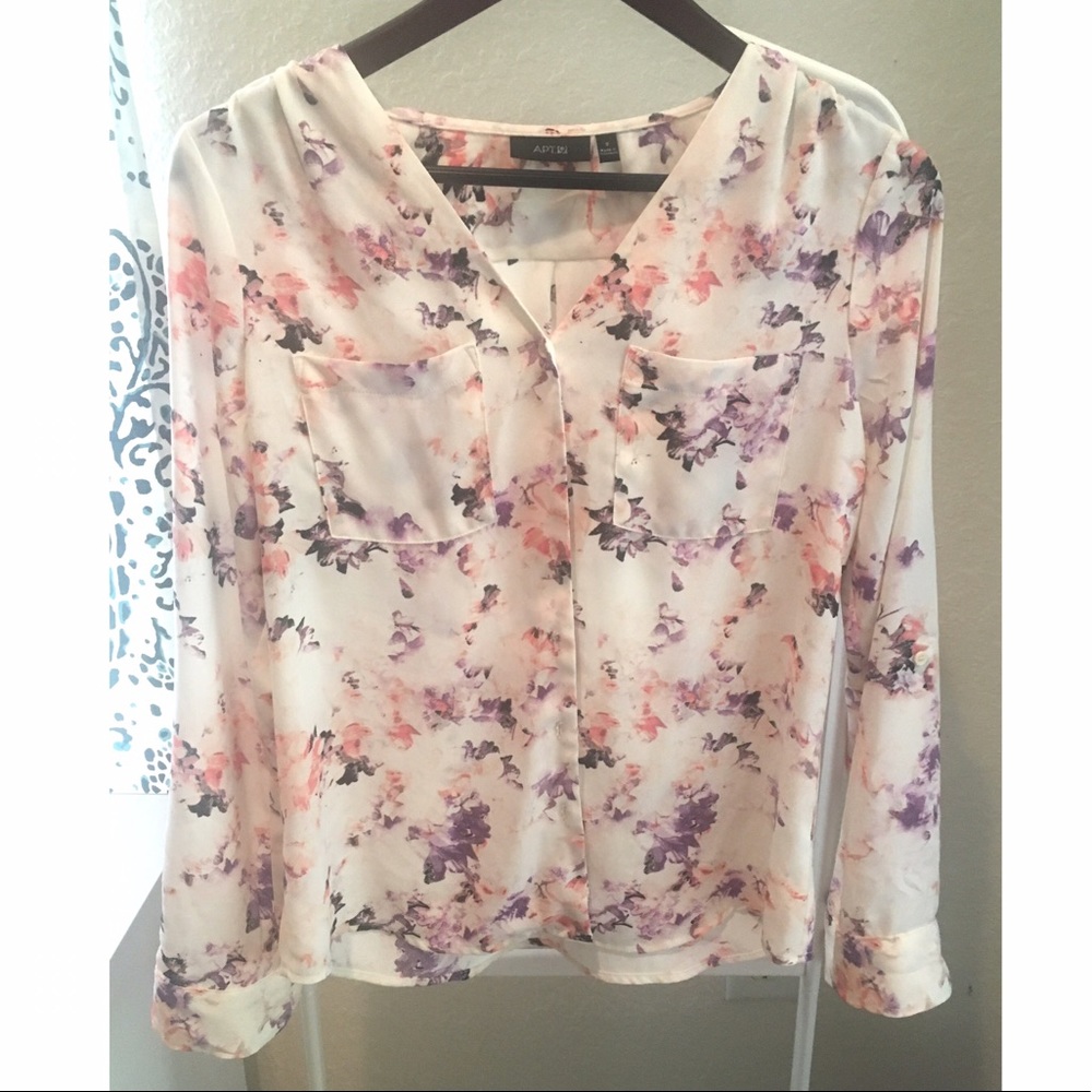 🌷Apt. 9 Floral Print Long Sleeve Blouse