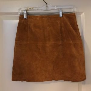Burnt Orange Faux Suede Mini Skirt
