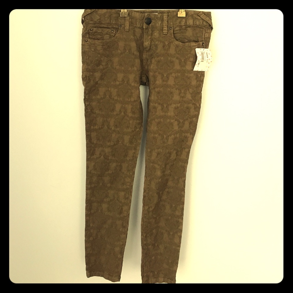 Gold Gothic Print Jeans