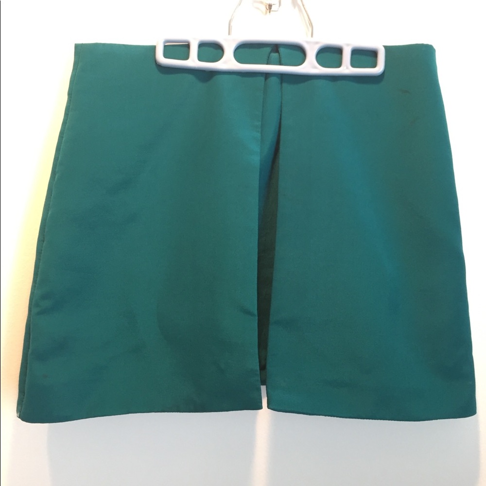 Bec Bridge Emerald Green Mini Skirt 100%silk
