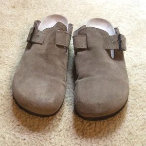 Bjorndal gray suede clog slip on sandals size 9.5