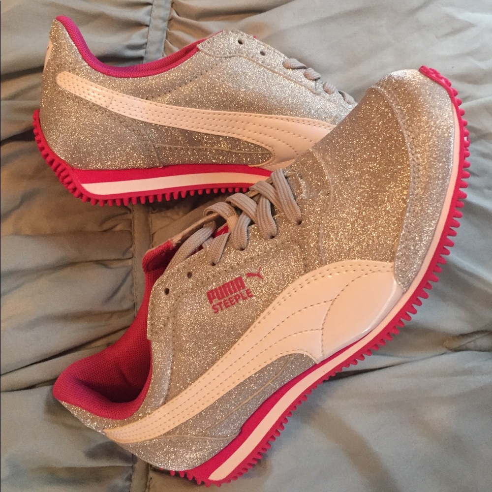 Silver and Pink Glitter Puma Steeple Brand New!