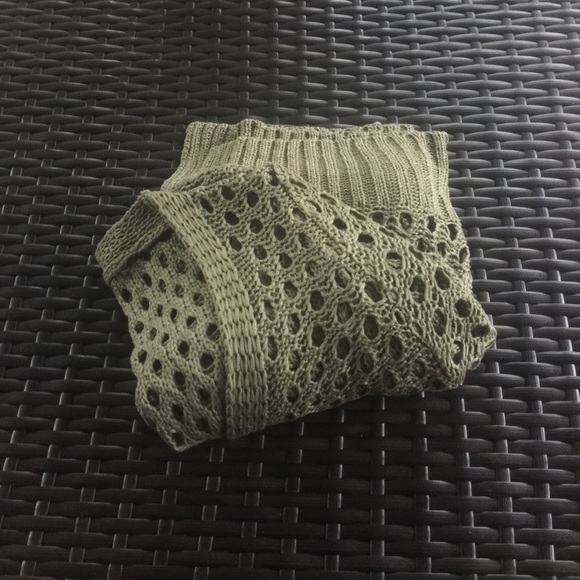 LAST1οΈβ£Long Green Open Knit Cardi - Picture 8 of 8