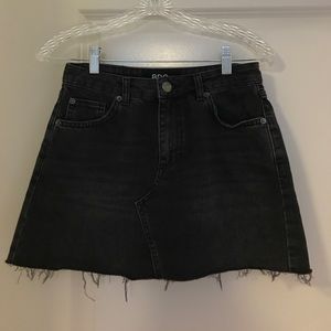 Black Jean Mini Skirt
