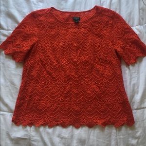 J. Crew Scalloped Lace Blouse XS