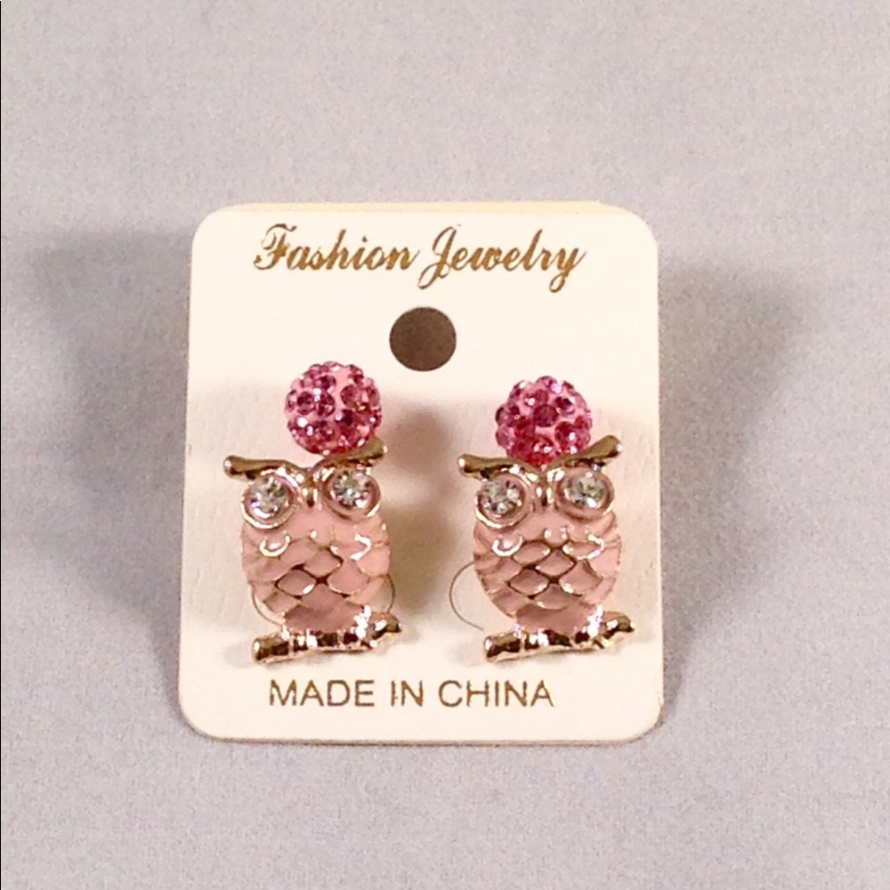 Owl Fireball Stud Earring Set