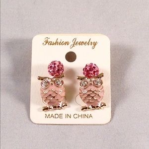 Owl Fireball Stud Earring Set