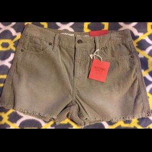 Olive green high waisted shorts- size 4
