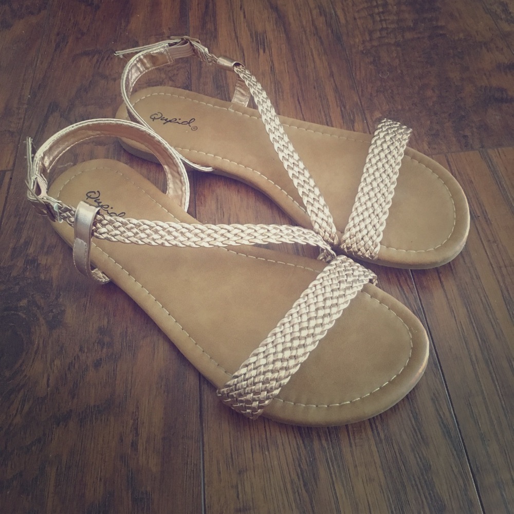 Size 8 Rose Gold Sandals - only worn once!