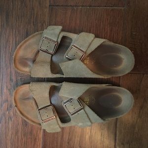Birkenstocks -- Arizona Suede Taupe