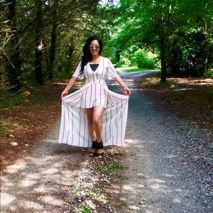 "Rockin' Robin" white/red striped Jumpsuit