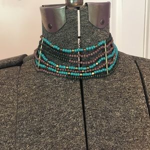 Free People Blue Grey and Gold Choker