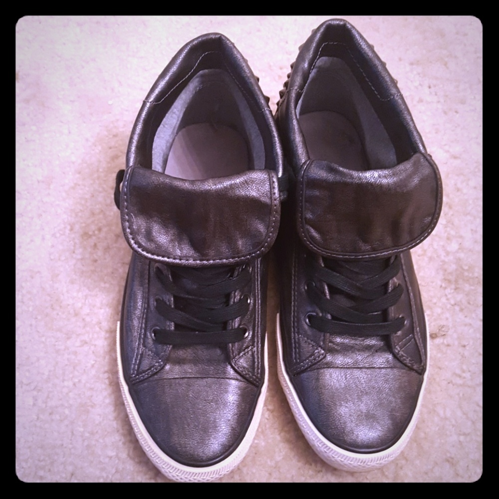 EUC Aldo Metallic studded gym shoes