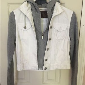 Crop jersey jean jacket