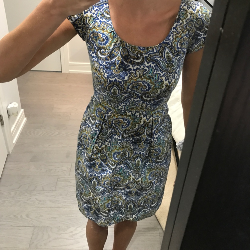 JCREW paisley blue dress