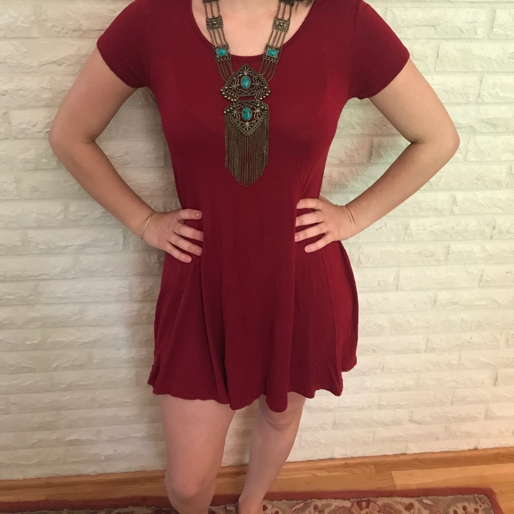 Red mini dress