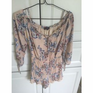 Muted Pink Floral Romper