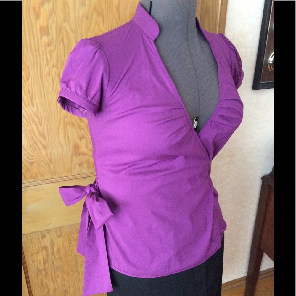 Purple Wrap Blouse
