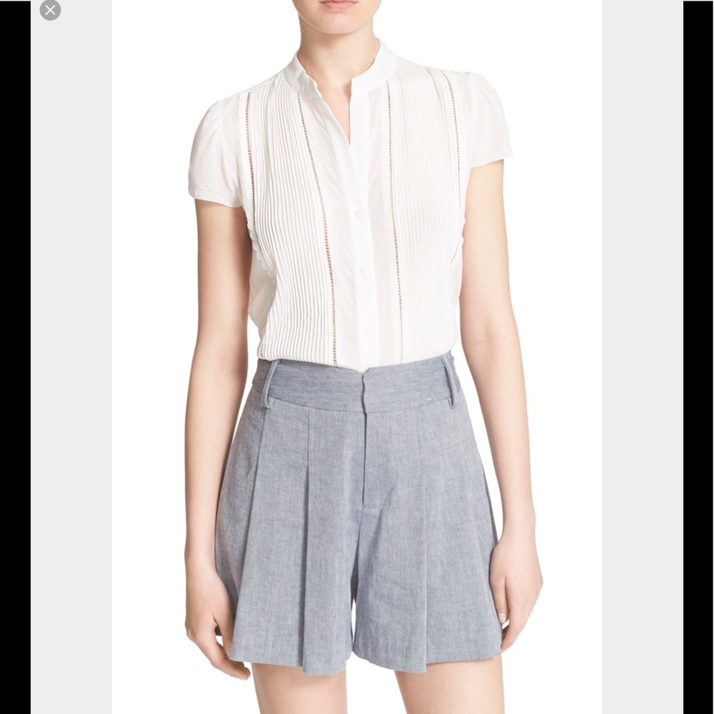 ❌SOLD Alice and Olivia Jaclyn pintuck blouse