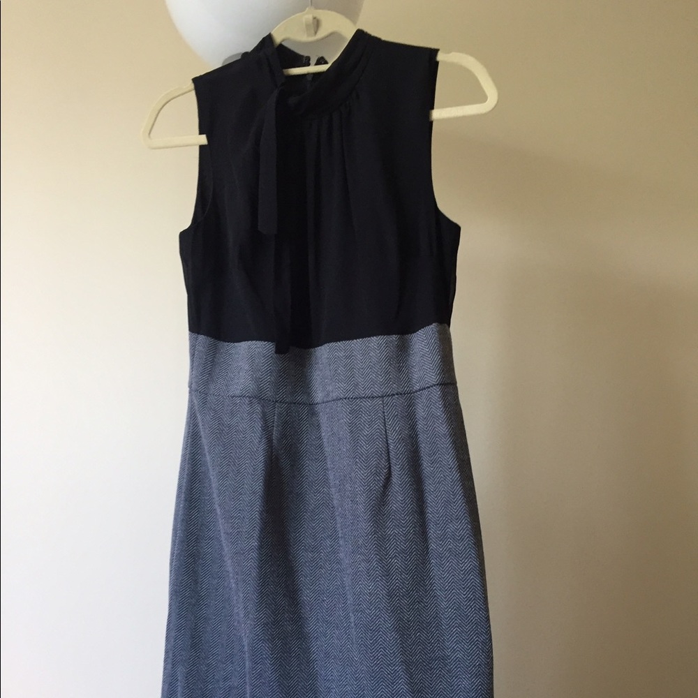 Merona size 6 black chiffon and grey dress