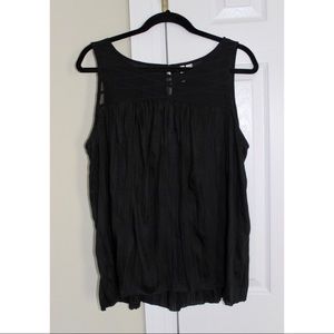 ELLE Black Sheer Zig Zag Tank Top