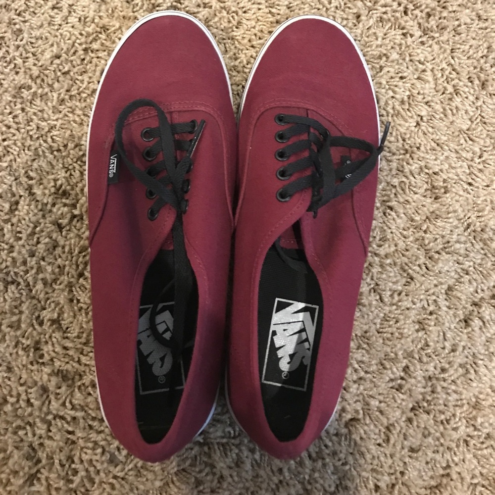 Burgundy Lace Up Vans