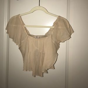 Cream Sheer Crop Top