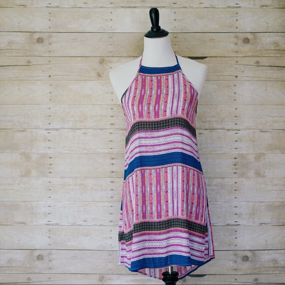 Ethnic Halter Summer Festival Dress Open Back - Picture 2 of 5