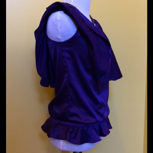 NWT Rachel Lym GREEN Satin Top, Blouse, Cover-up - Picture 4 of 4