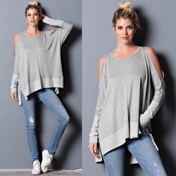 SAMMIE Cold Shoulder Long Sleeve Top - IVORY - Picture 2 of 3